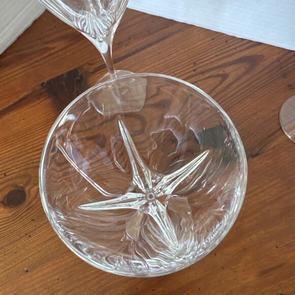 Set Of 3 Crystal Wine Glasses Modern Lines - Picture 4 of 7